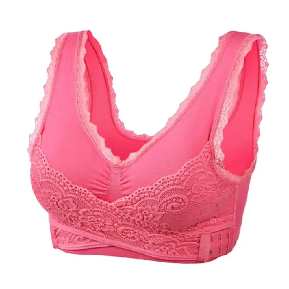 Instant Lift Front Cross Side Buckle Lace Bra Adjustable