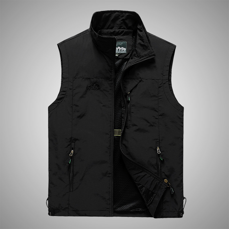 【In-Demand Item】 FGKKS Spring New Men Waistcoat Outdoor Leisure Solid Color Vest Young Middle-aged Photography Fishing Casual Vest Jacket Male.
