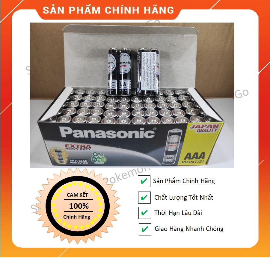Pin Chính Hãng - 2 Vỉ (4 Viên) Pin Panasonic Pin AAA / 3A đen R03NT/2S