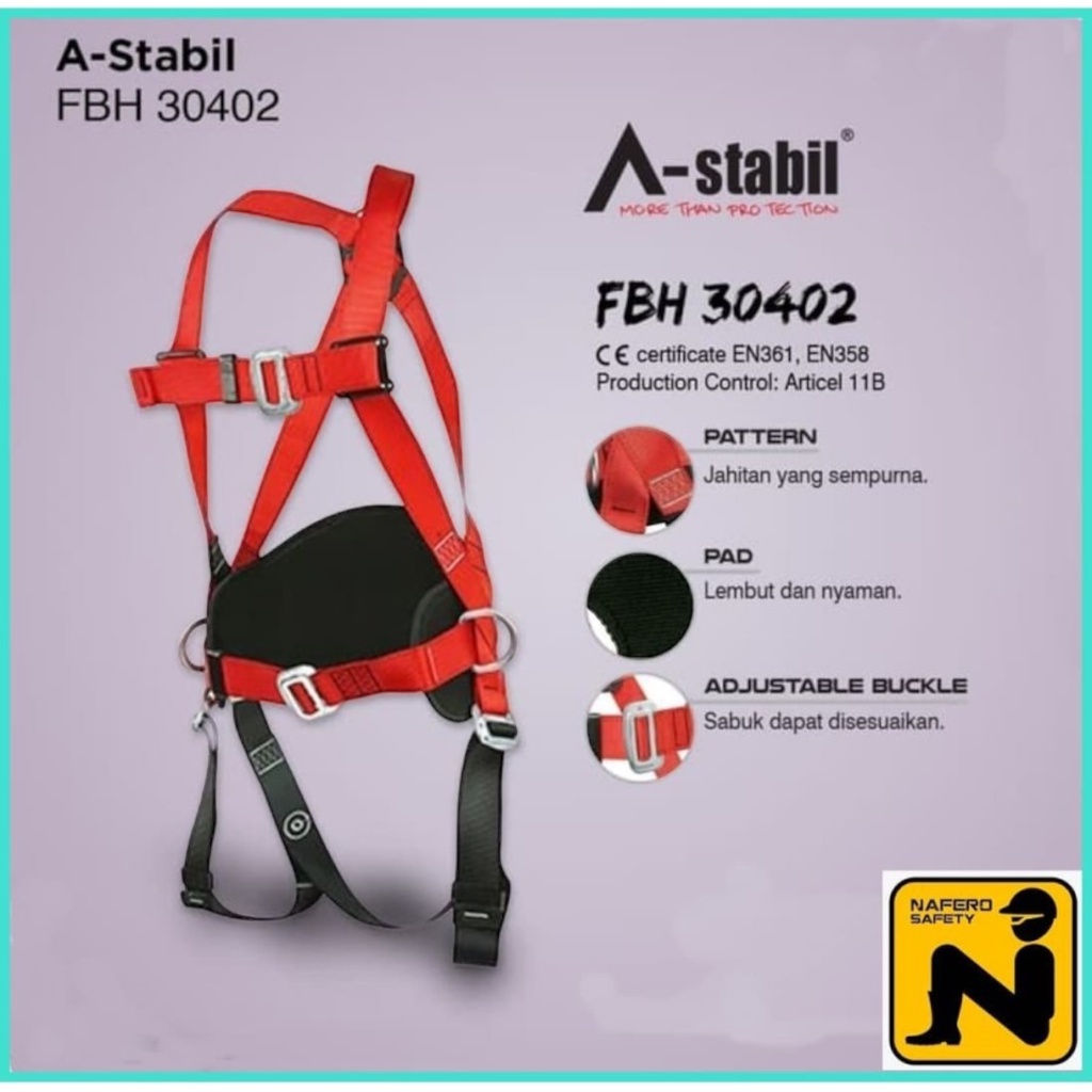 Full Body Harness Astabil 30402 Sabuk Panjat Tebing Alat Keselamtan Safety Belt Lazada Indonesia