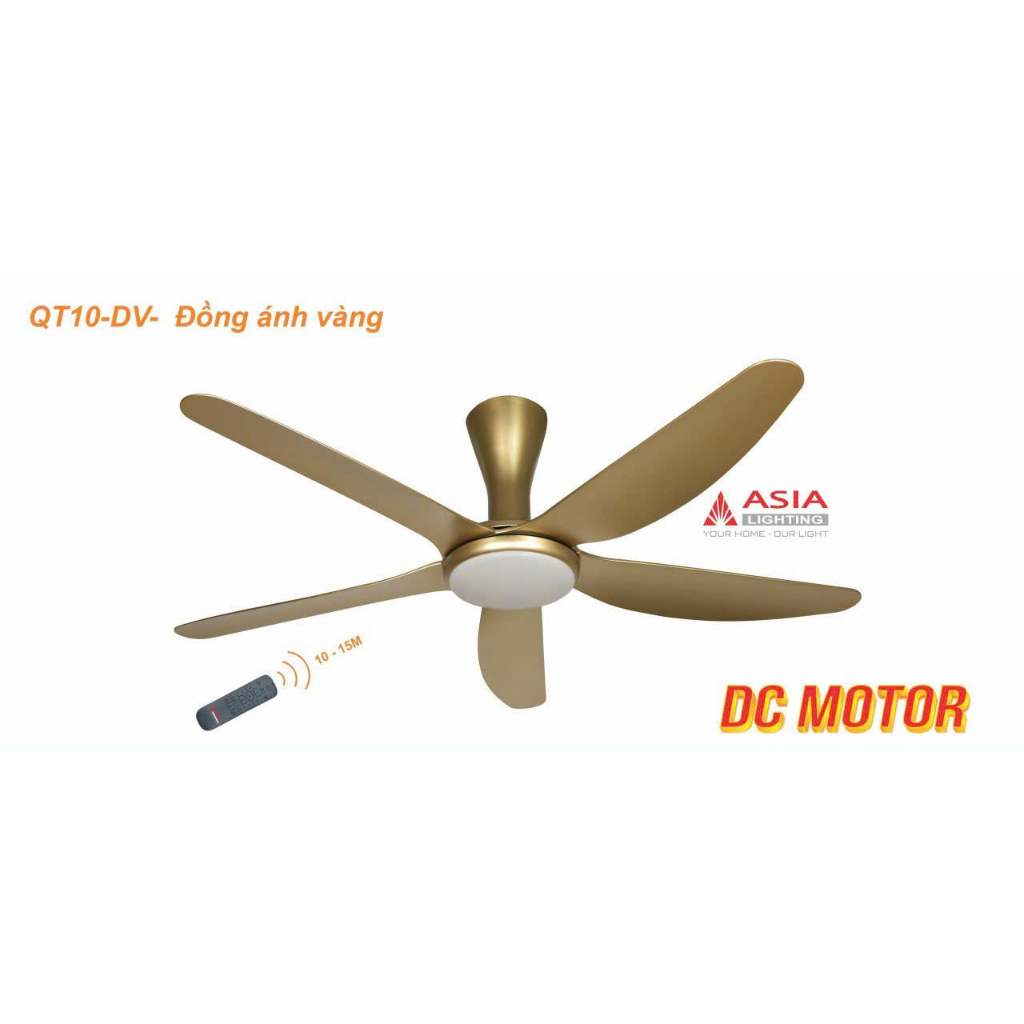 Quạt trần asia qt10 động cơ dc sải cánh 1420mm_hàng chính hãng