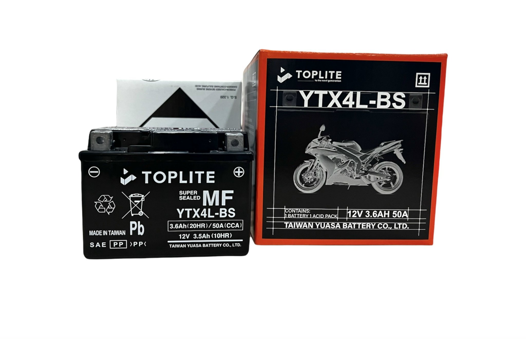 [HCM]Bình ắc quy xe máy Toplite YTX4L-BS (12V-3.5AH)
