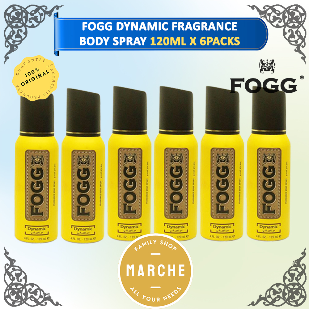 6X FOGG Dynamic Fragrance Body Spray 120ml #Marche Family Shop