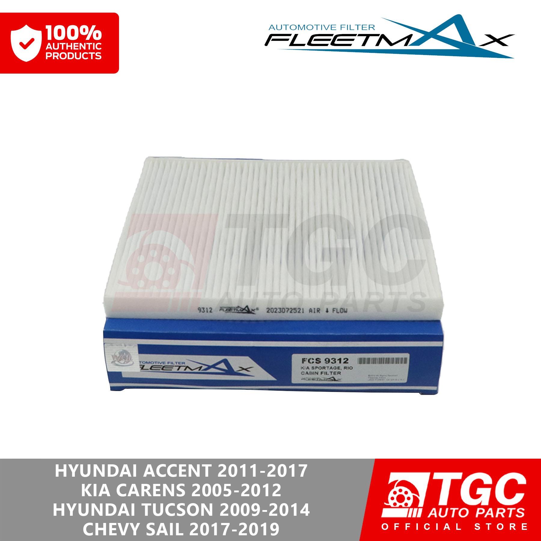Fleetmax Cabin Filter / Aircon Filter Hyundai Accent 2011 2018
