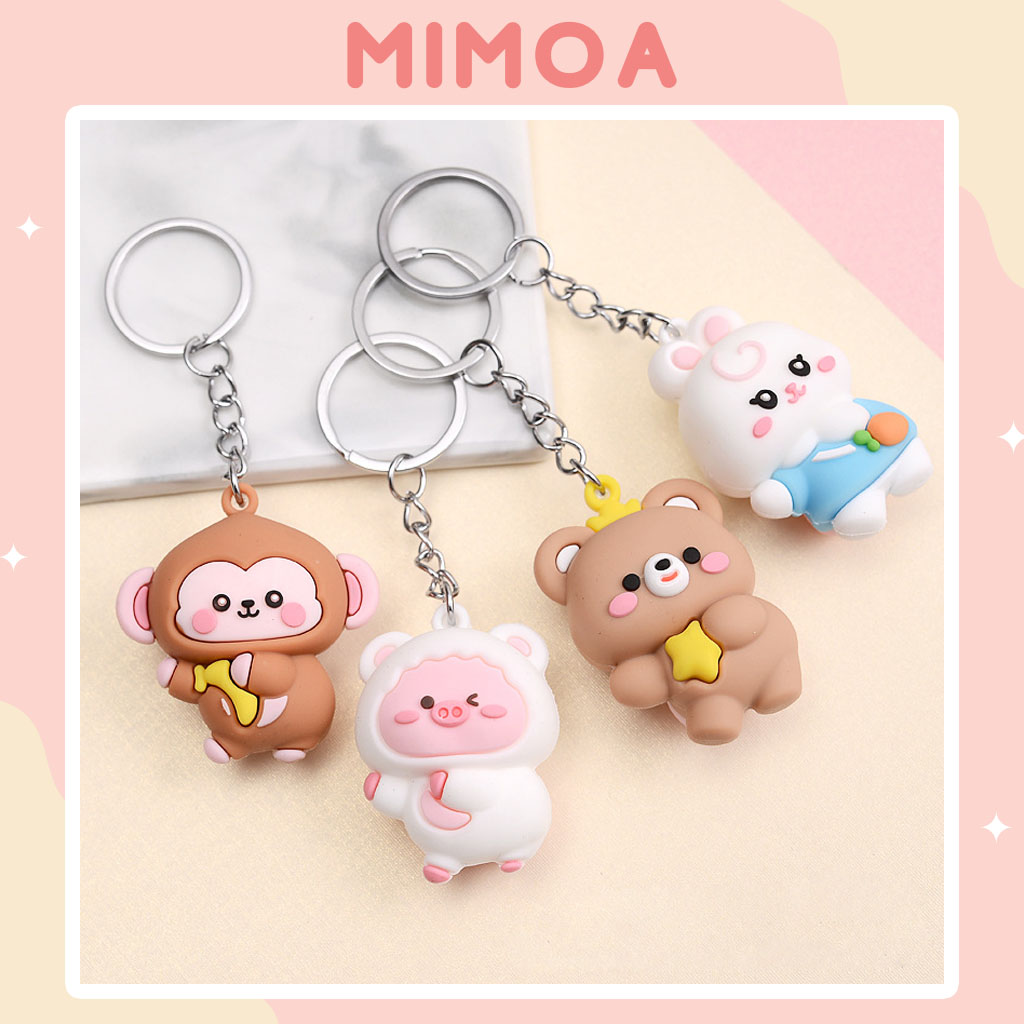 Móc khóa hình thú mông hồng dễ thương