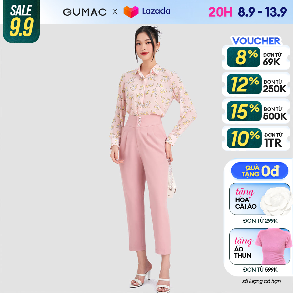 Quần baggy lưng kiểu GUMAC QD03029