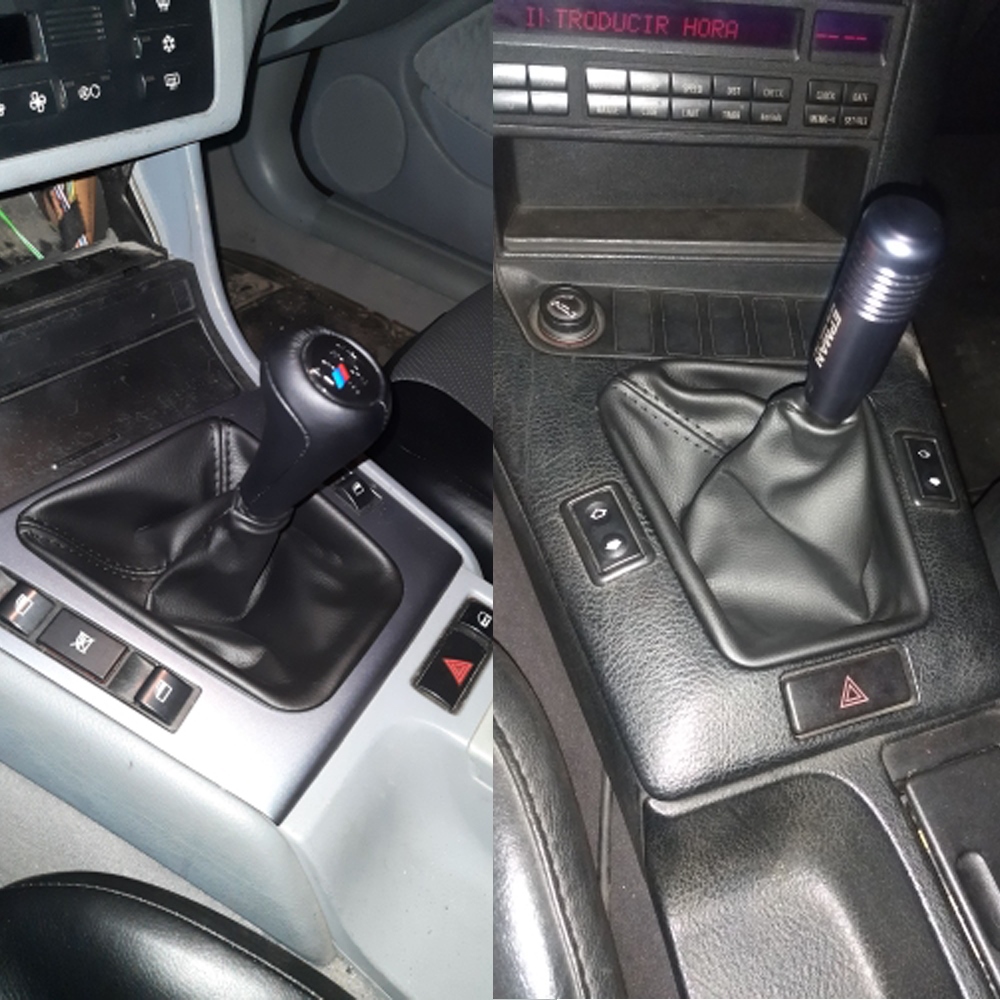 Khung da màu đen Tấm bọc cần gạt số thủ công cho BMW E30 E36 E39 E46 E81 E82 e87 E88 E90 E91 E92 e93 cần số xe ô tô Bìa (08)