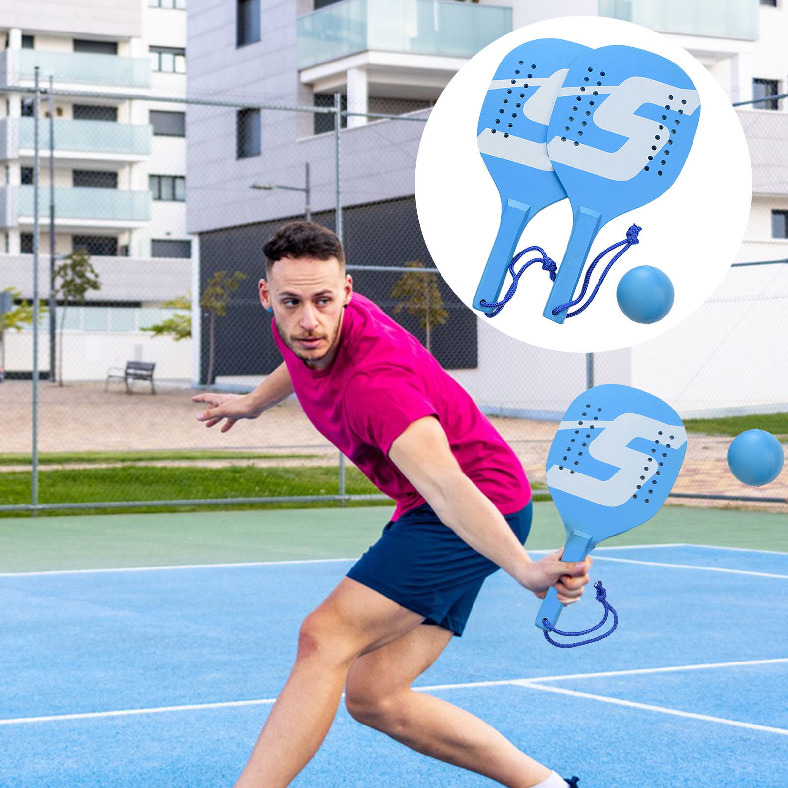 SClementt® Beginner Pickleball Paddles Set Smooth Handle Precise Control Ergonomic Ultra-Comfy Grip Lightweight Wooden Pickleball Racket Kit High-quality wood, one-piece