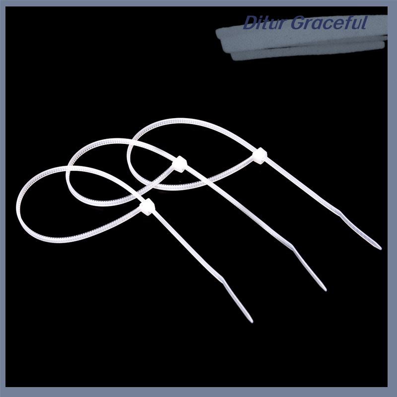 Ditur Chandrae 100pcs Fasten White Black Cable Wire Zip Ties Self Locking Nylon Cable Tie