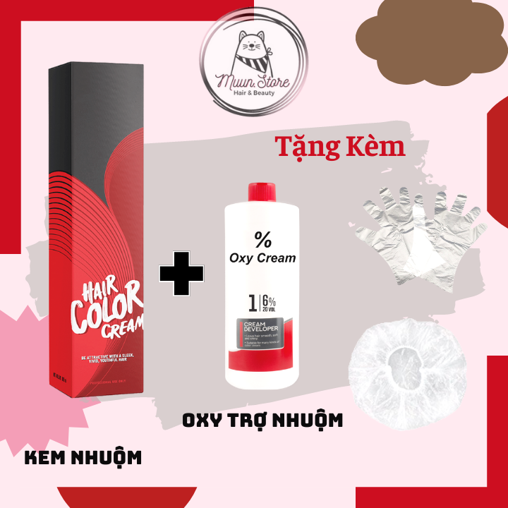 Thuốc Nhuộm Tóc Màu Tím Khói Sáng [Tặng Kèm Oxy + Chụp Tóc + Găng Tay]