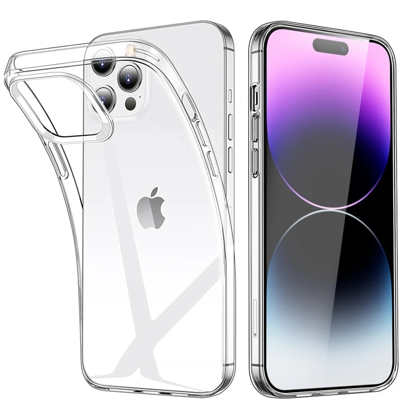 Clear phone case for iphone 13 14 pro max 12 mini 7 8 plus soft tpu ultra-thin back cover case for iphone 11 pro x xr xs max se