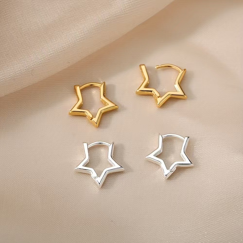 Simple%20Trendy%20Gold%20Lucky%20Star%20Hoop%20Earrings%20for%20Women%20Girl%20Fashion%20Jewelry%20Accessories%20-%20Image%203