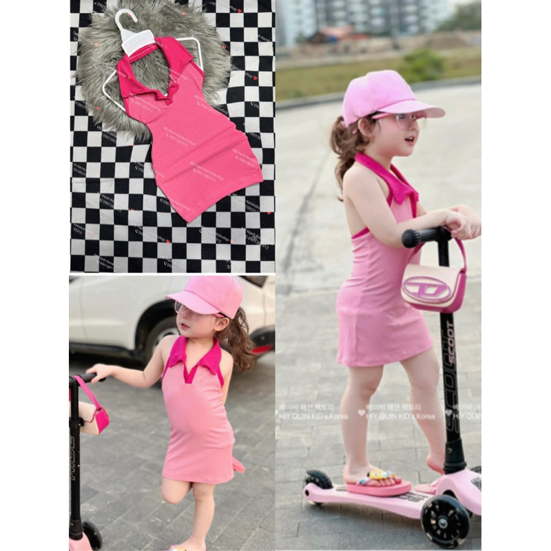 5-33kg (có nhiều màu) VÁY BODY CÓ CỔ HỞ LƯNG CHO BÉ