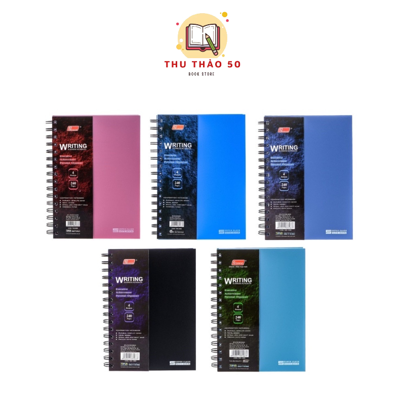 Sổ lò xo a4-240 trang bìa nhựa pgrand trí minh.