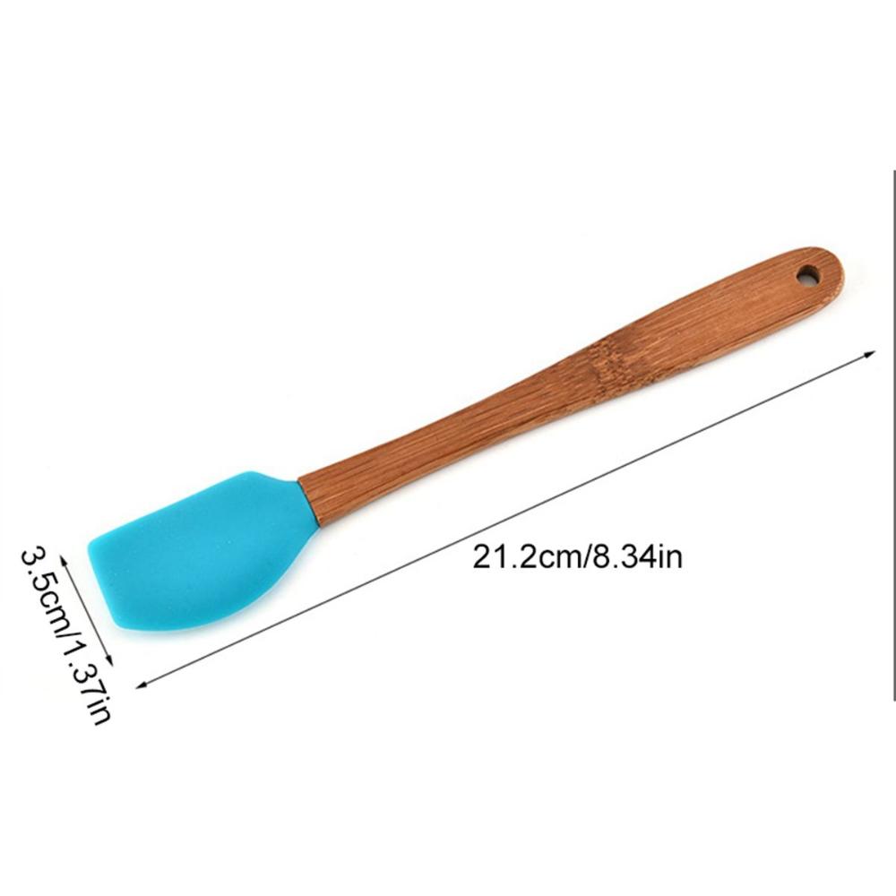 DKVNK Cookie Pastry Wooden Handle Mini Non-stick Silicone Brush Cake Scraper Baking Tools Spatula
