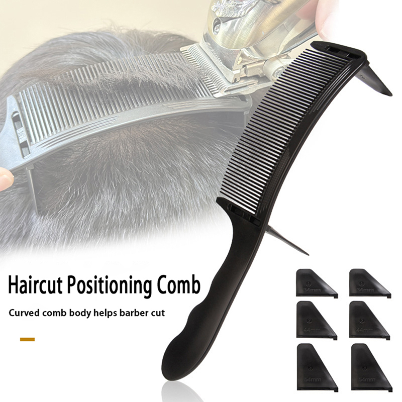 Luhuiyixxn Professional Barber Hair Cutting Curved Positioning Comb Adjustable S Arc Design Hair Clipper Comb Hairdresser Tools