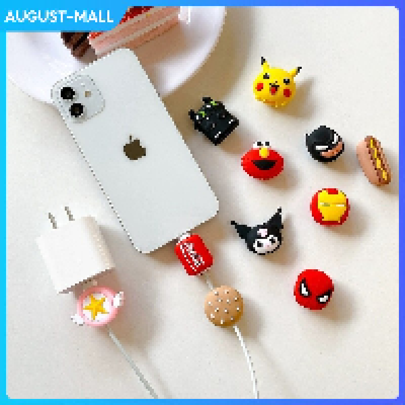 Creative Cartoon Data Cable Protector Apple Android Universal Models Anti-break Charging Head Ear Cable Protection Bite Cable Device