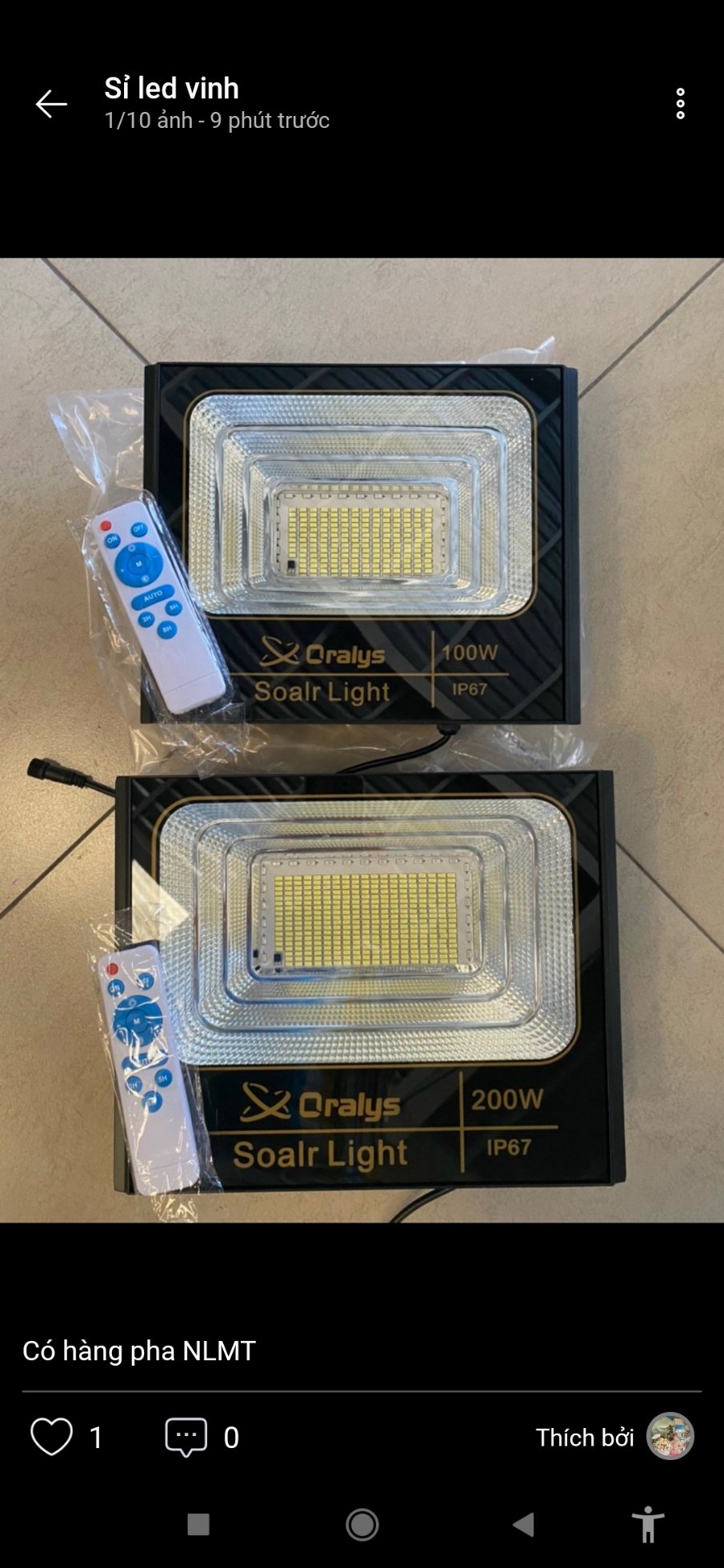 Đèn pha năng lượng mặt trời 100 W