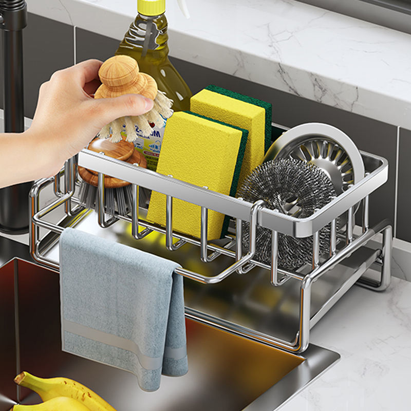 Kitchen storage rack, household drainage rack, vegetable sink, sink rack, save space,cloth rack, sponge steel wire ball, cleaning cloth storage rack