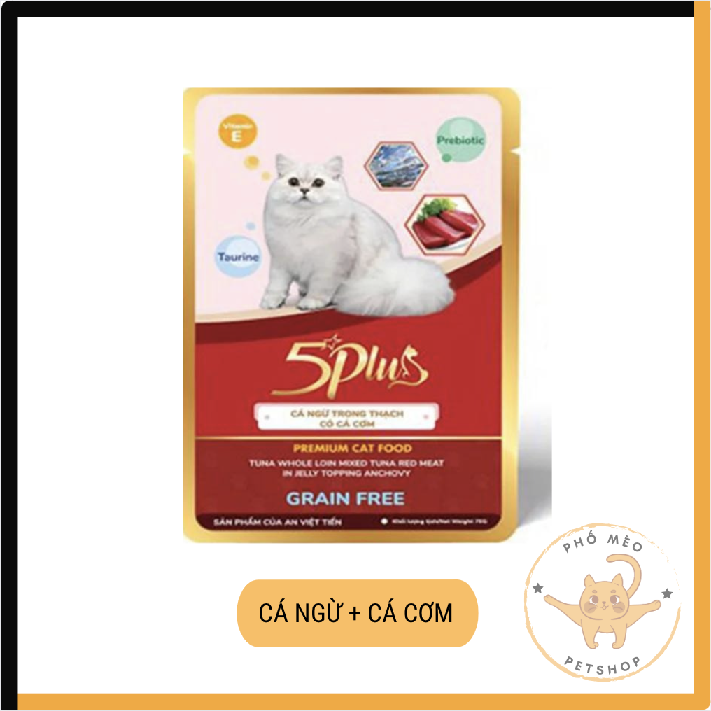 Pate 5 Plus Premium cho mèo gói 70g
