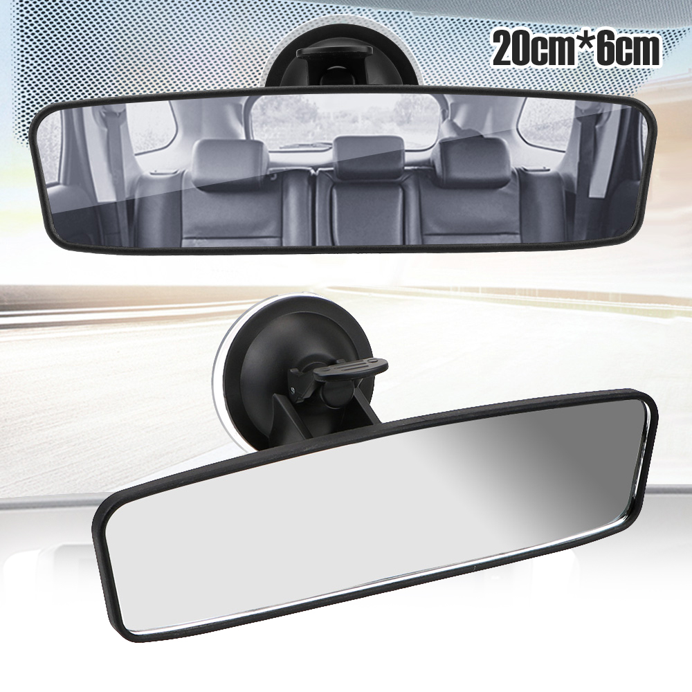 NOPNOG Car Rearview Mirror Interior Rearview Mirror Wide Angle Rearview Mirror 360 Degree Rotation with Adjustable Suction Cup 20×6cm 