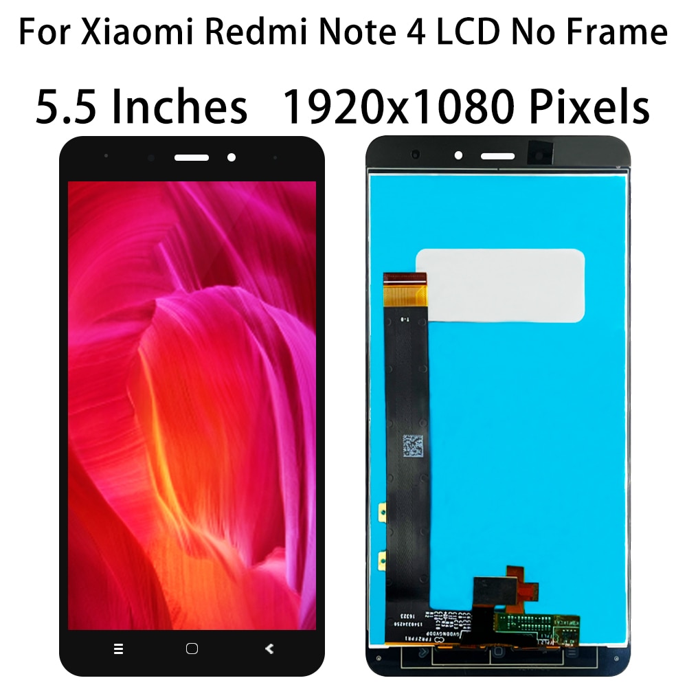 New 5.5\" Original LCD For Xiaomi Redmi Note 4 Global Version Snapdragon 625 Display Touch Screen Digitizer Note 4X With Frame