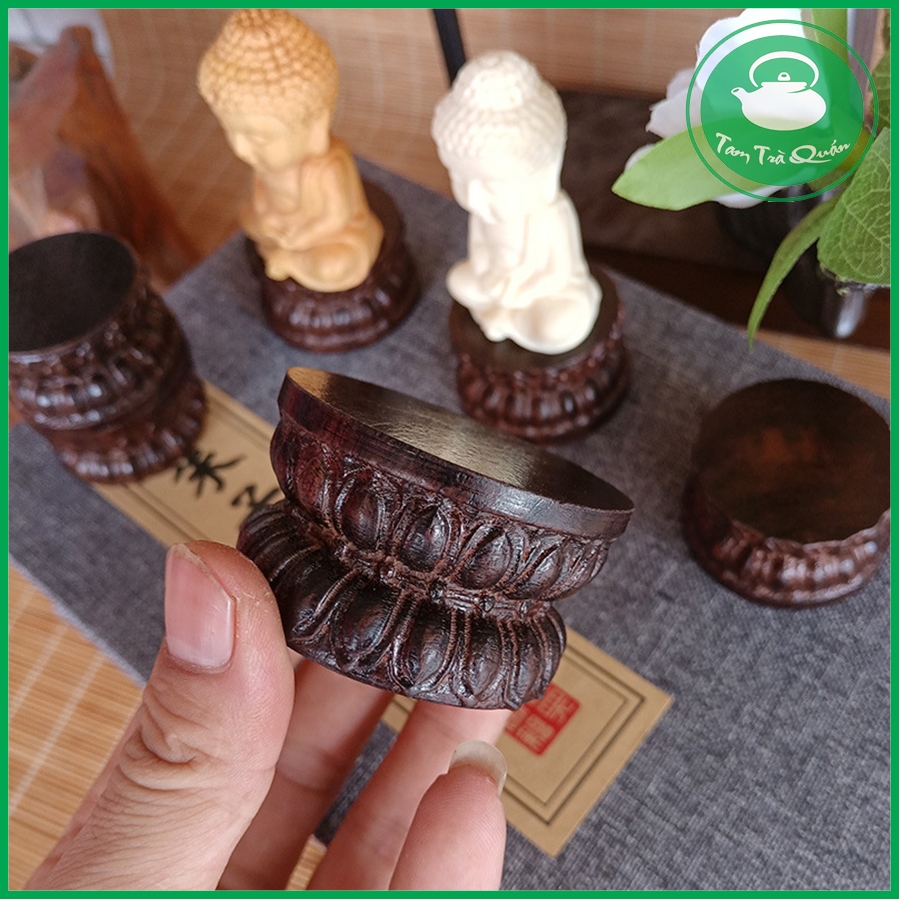 Đôn gỗ hoa sen mini kê tượng , cây cảnh