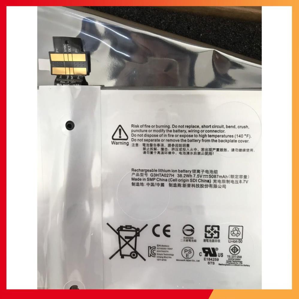 Pin (Original)38.2Wh Microsoft Surface Pro 4 G3HTA027H New Battery