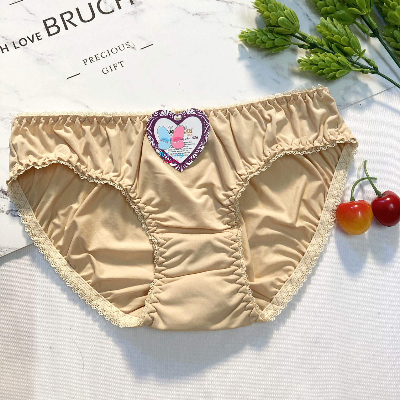 [HCM]QUẦN LÓT THUN LẠNH VIỀN REN MÀU DA HÀNG VIỆT NAM - QLNU12