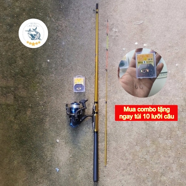 Cần câu tôm Ikada Carbon siêu dẻo Dài 2m1 Chuyên câu mực, bống, rô phi, diếc - Docauanhquan21