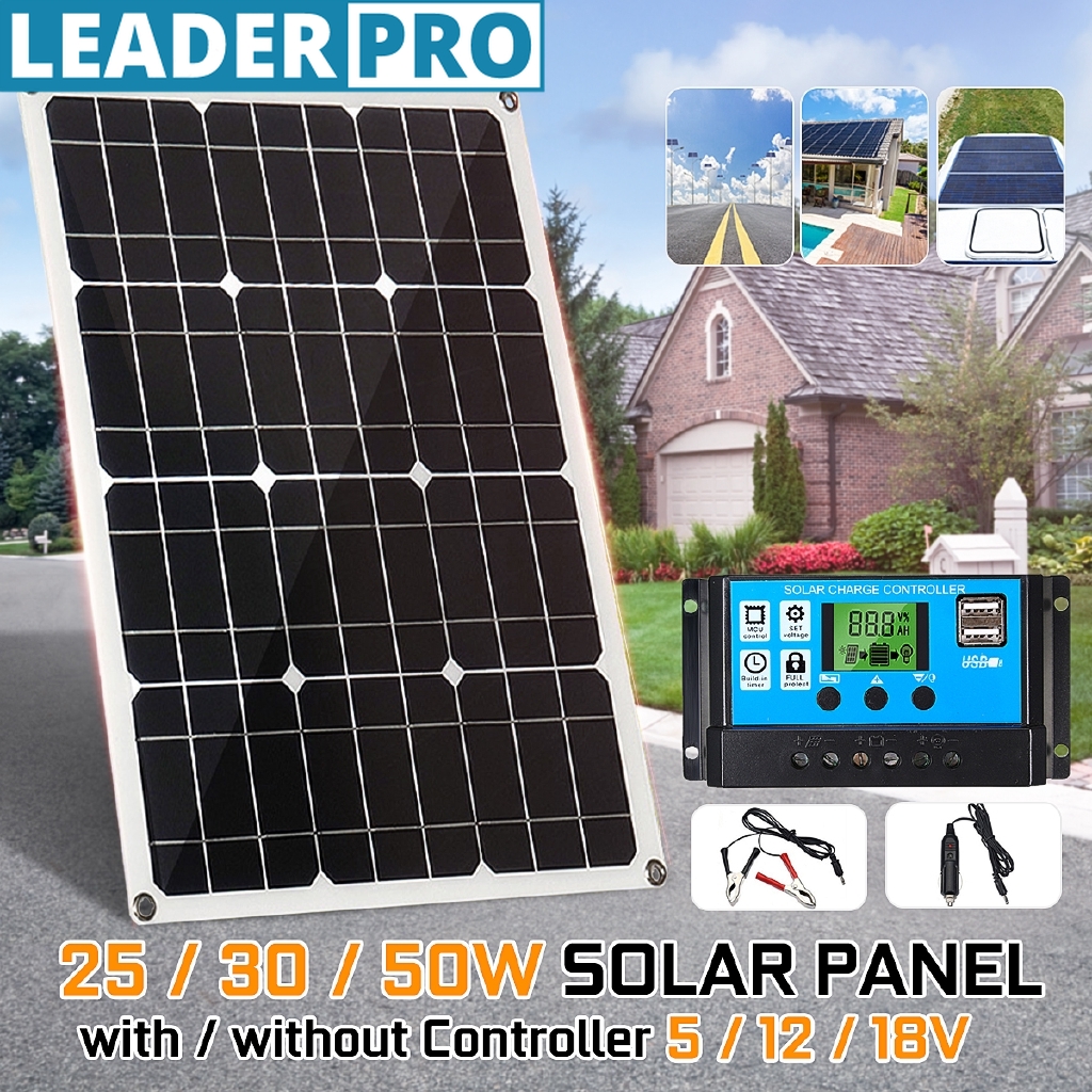 10-50a 50w 18v 5v monocrystalline solar panel battery charger rv motorhome boats