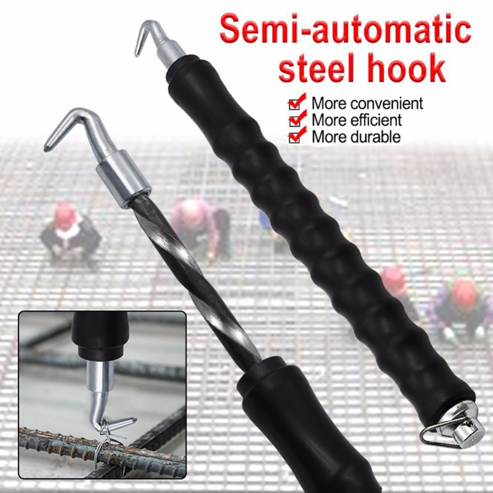 LITCHII Construction Tool Wire Twisting Tool Iron Wire Binding Bar Tying Hook Iron Hook Twister Hook Bar Hook Tie Wire Twister Rebar Hook Rebar Tie Hook