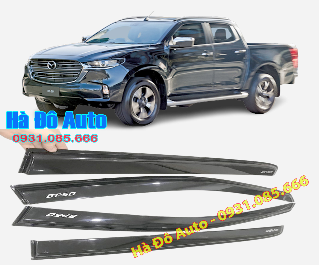 Mazda bt50 2021 2022 2023 2024 thai black flares-mazda bt50 rain flares 2021/2024
