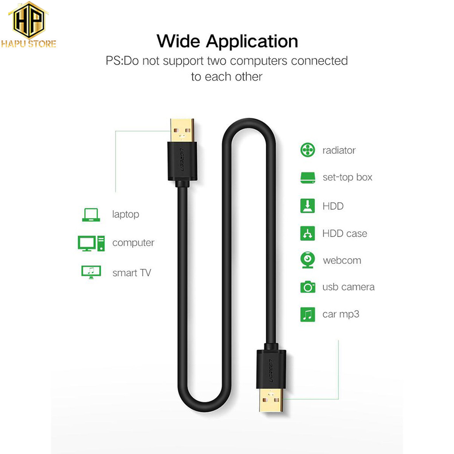 Dây USB 2 đầu đực Ugreen 10310 dài 1.5m - Cáp USB 2.0  - Hapuhouse