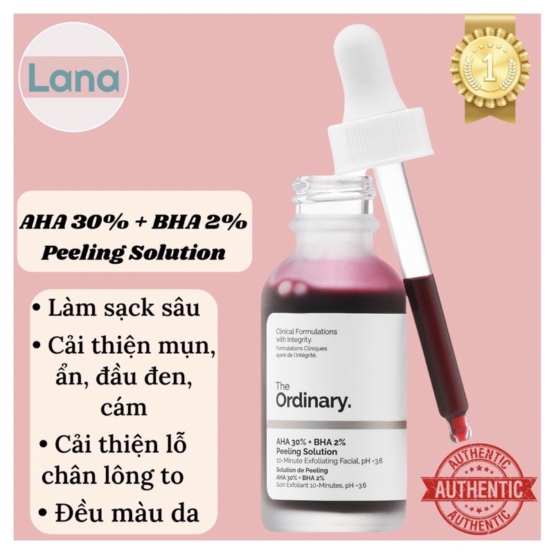 Tẩy da chết hoá học  AHA 30% + BHA 2% peeling solution 30ml
