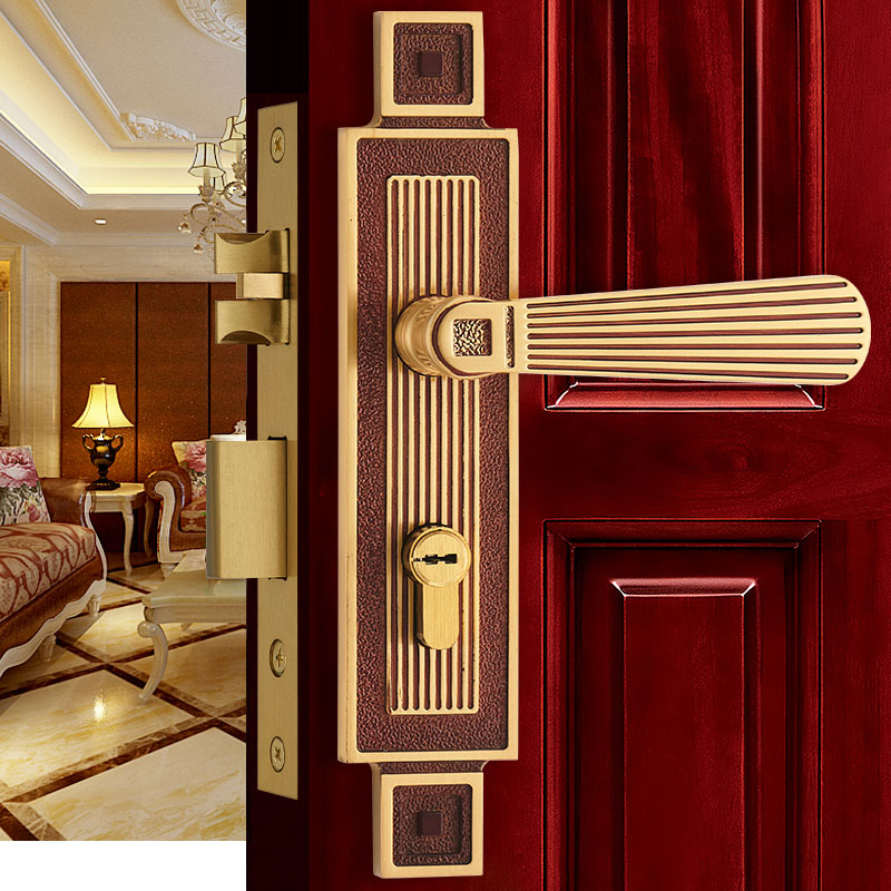 Luxury ss Indoor Lock European Entrance Door Locks Modern en Wood Door