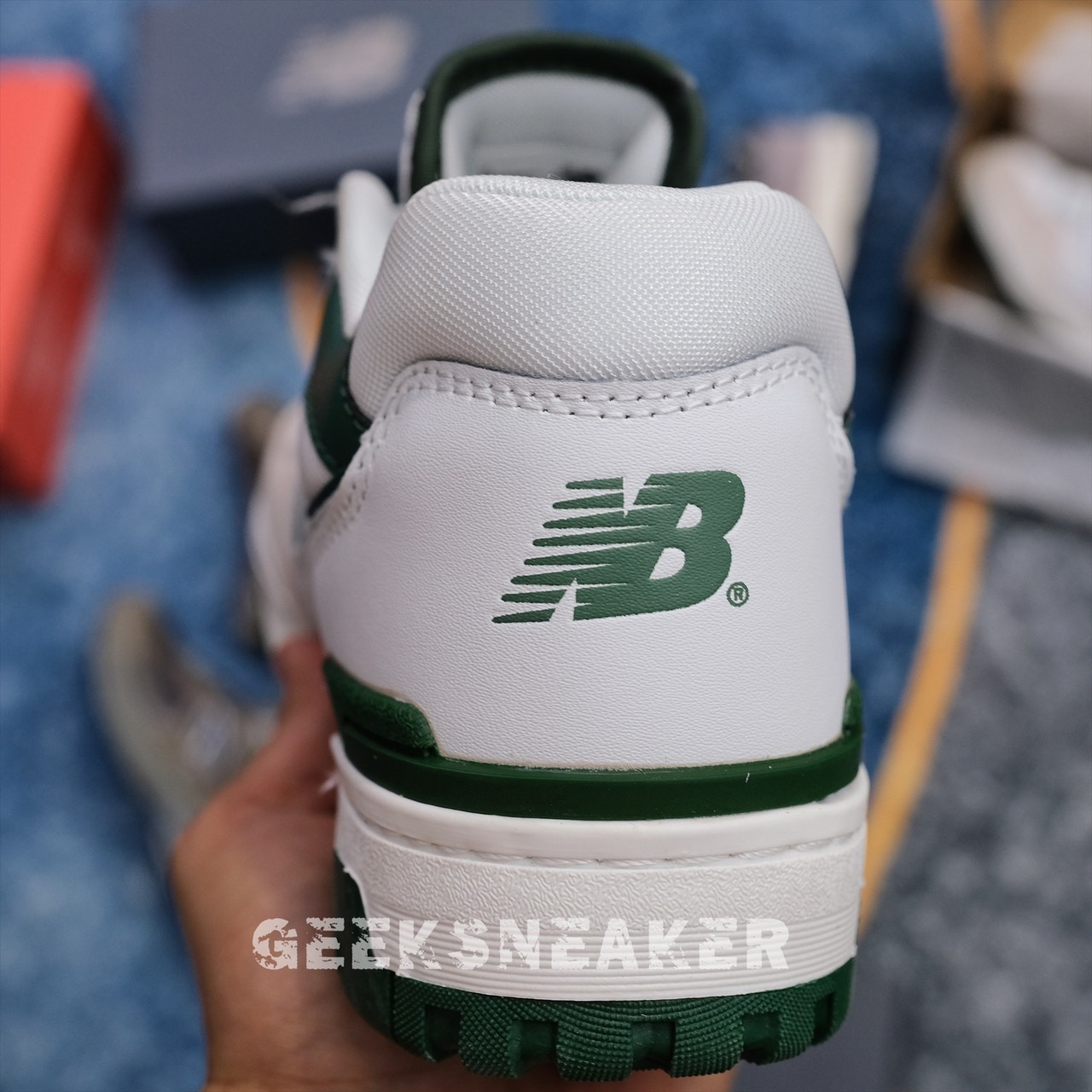 [GeekSneaker] Giày NB New Balance 550 Green White - OG ( Mũi da lộn )