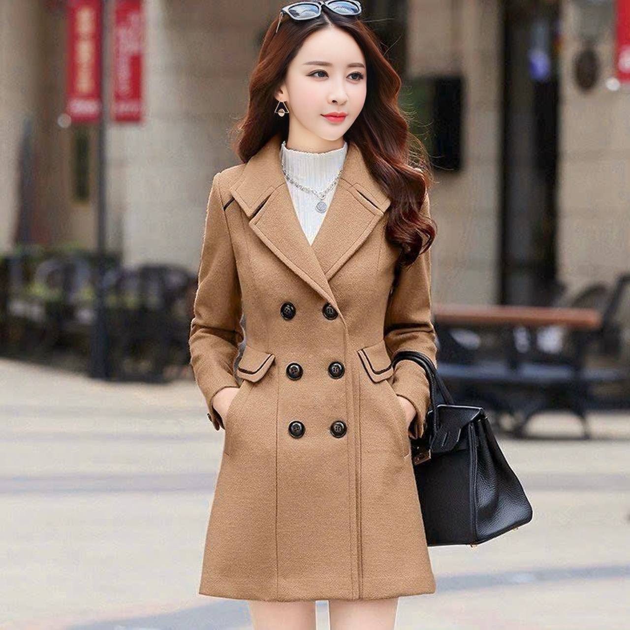 Áo khoác dạ cổ vest 6 nút 2 lớp cao cấp sang chảnh mùa đông ấm áp by4620