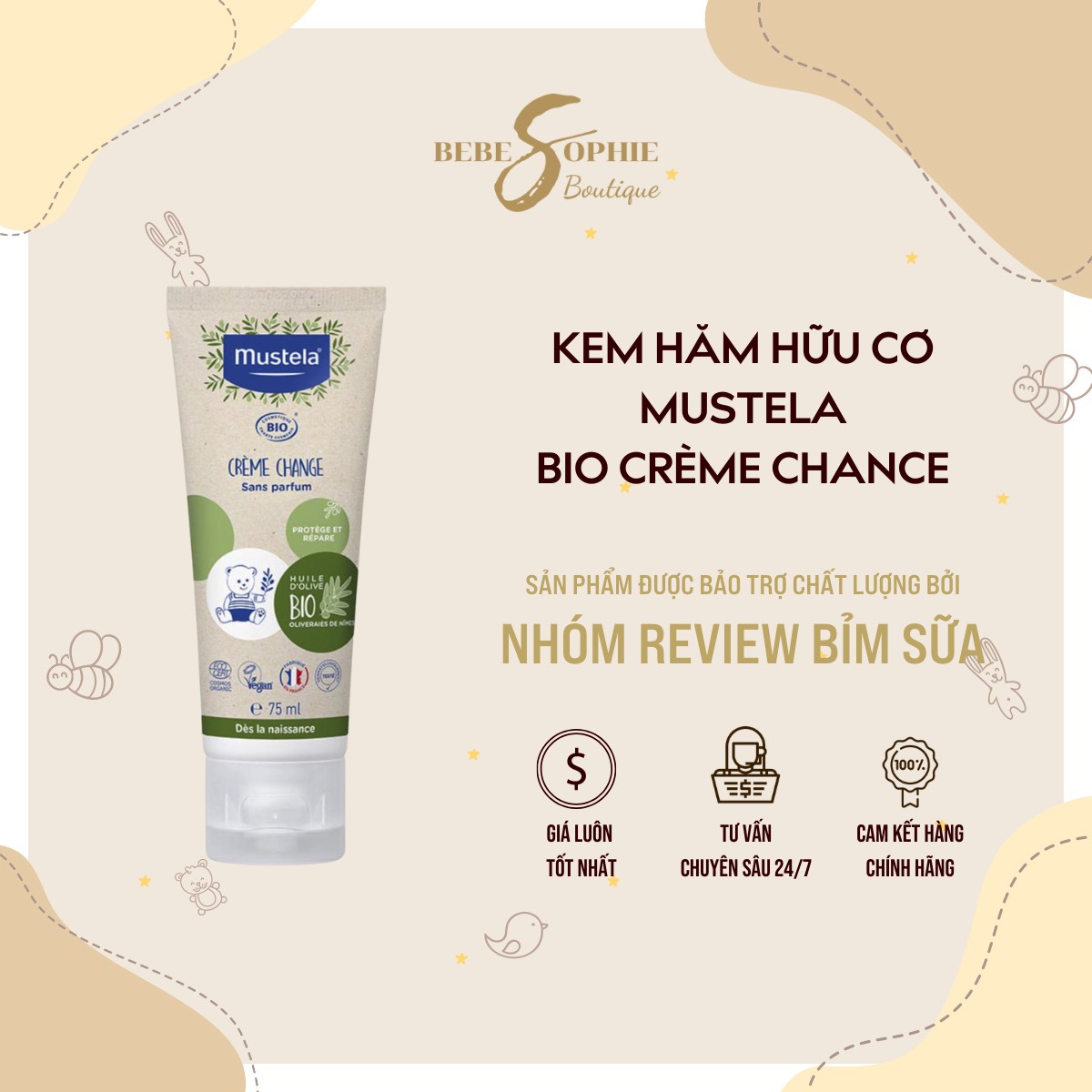 Kem hăm hữu cơ Mustela BIO Crèame Change