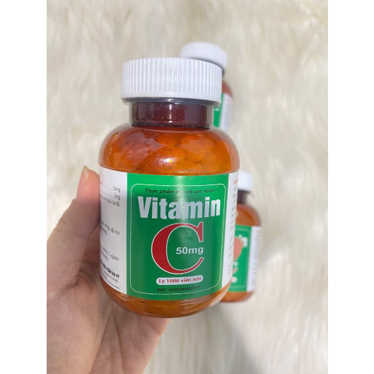Viên uống Vitamin C 50mg - Giúp bổ sung Vitamin C, tăng đề kháng cho cơ thể - Chai 1000v