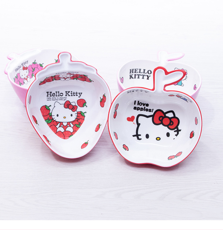Bát đĩa nhựa hình Hello Kitty