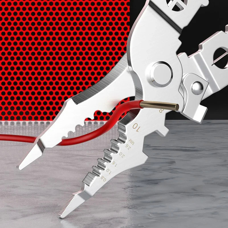YONUO Multifunctional wire stripping pliers Multifunctional electrician's pliers Wire splitting, winding, stripping and cutting Electrician's wire stripping pliers