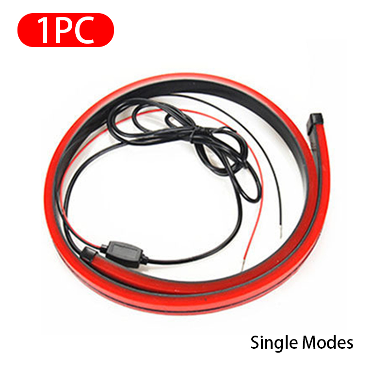90cm LED Car Brake Lights Universal High Mount Flexible Taillights 12V Red Warming Lamp