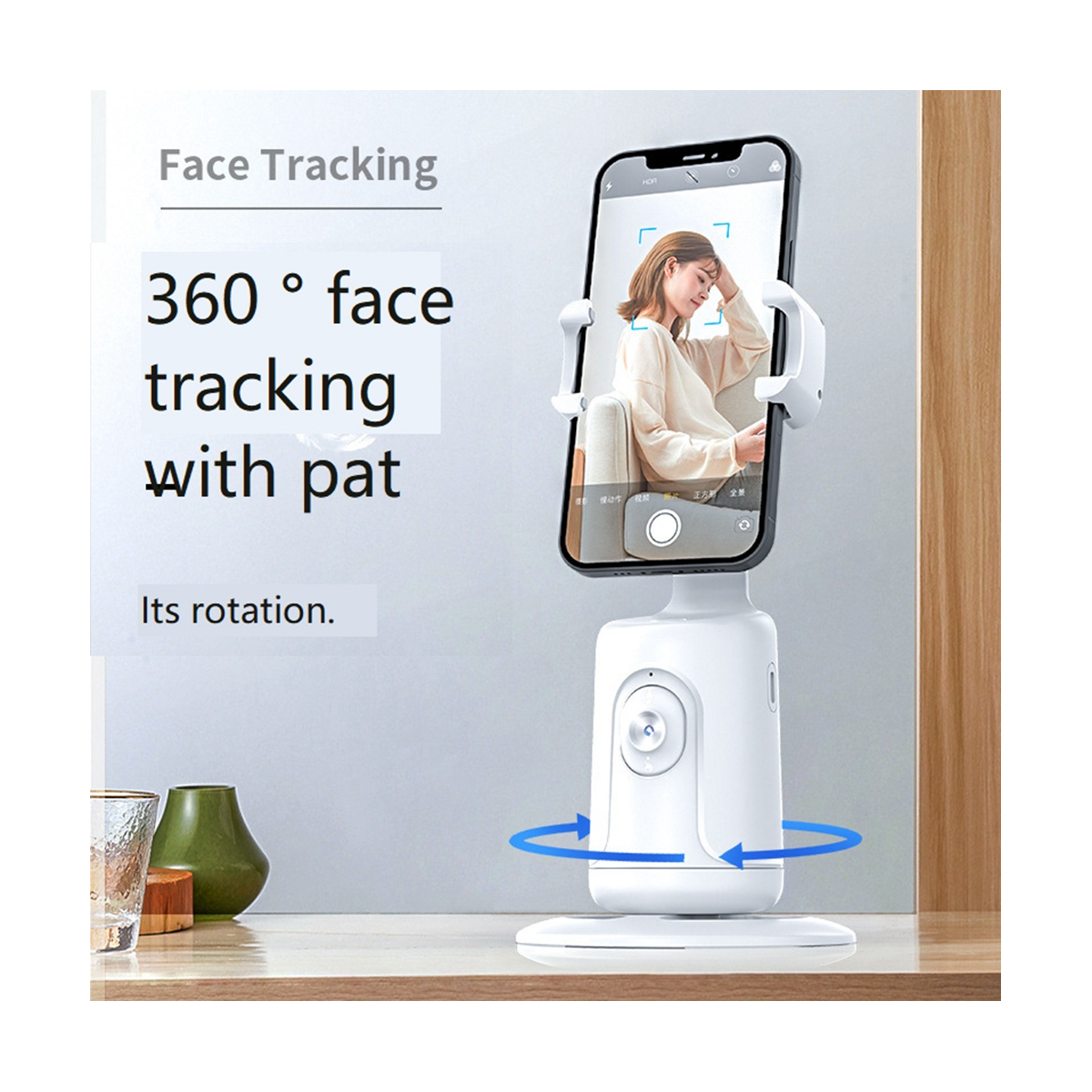 Auto Face Tracking Tripod with Remote No App Phone Holder for Vlog, Streaming,Video (Black)