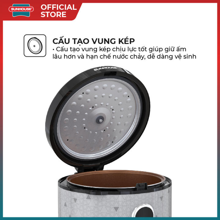 Nồi cơm điện 3L SUNHOUSE SHD8305 - Bảo hành 12 tháng - Hàng Chính Hãng - Hình ảnh 5