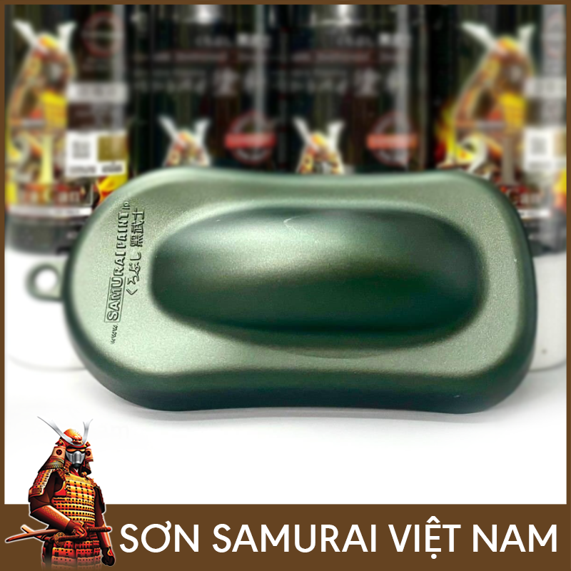 Chai sơn samurai màu xanh rêu Y9393 - Sơn xịt samurai màu xanh rêu