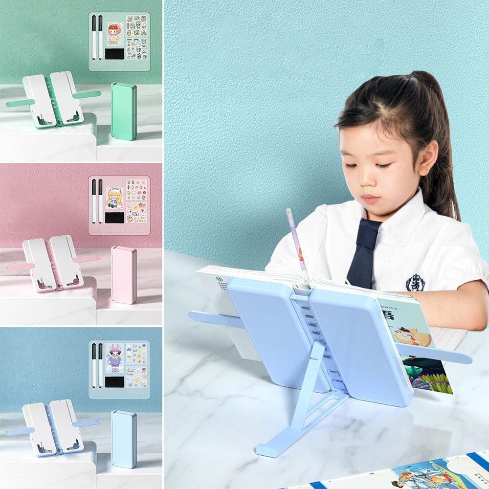 Str6177 xách tay có thể điều chỉnh đọc sách kệ sách Giá đỡ sách bút trường hợp lưu trữ bằng văn bản Bracket với clip