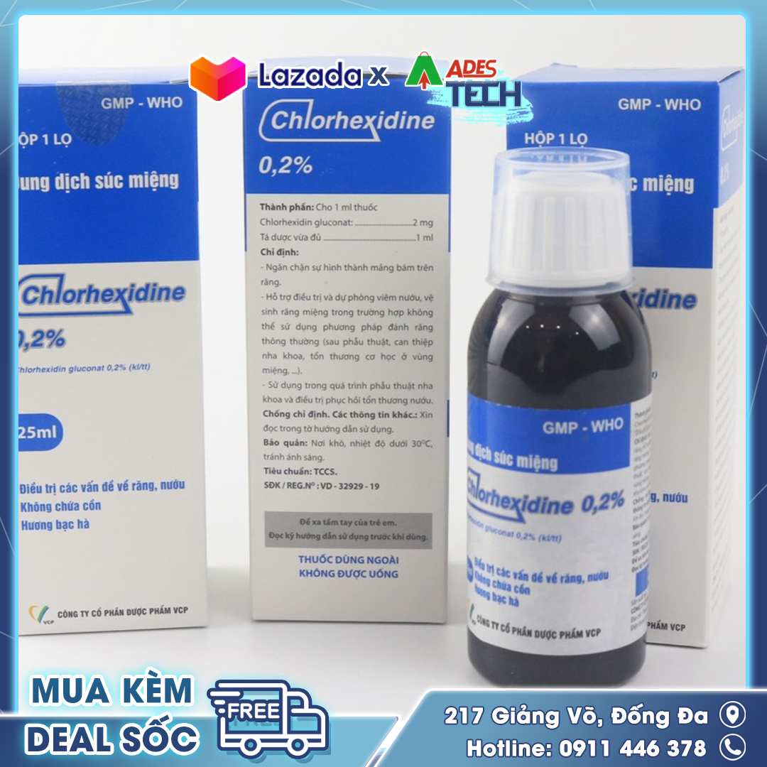 Dung dịch súc miệng CHLORHEXIDINE 0.2%