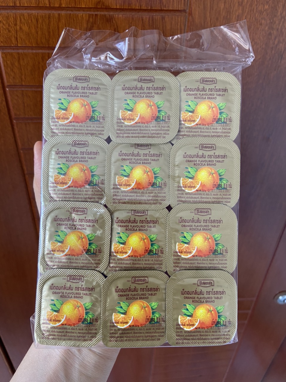[Lốc 24 vĩ] Kẹo Vitamin C Cam Thái Lan