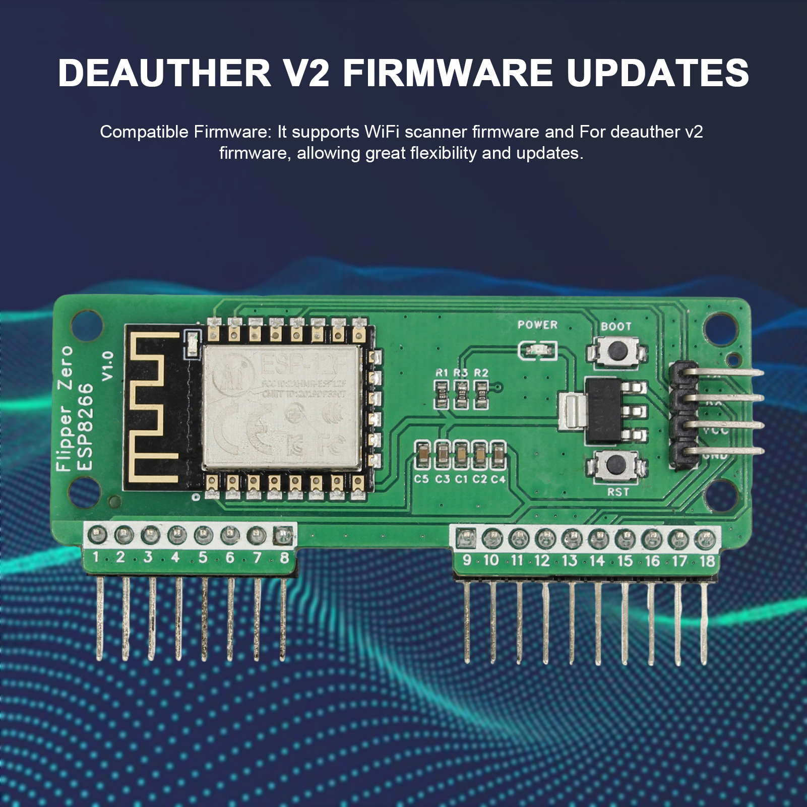 Wi-fi Module Board Wi-fi Module Development Board Portable Wi-fi Scanner and Deauther Module for Wide Compatibility Flipper Zero